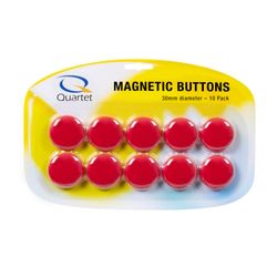 Quartet Magnet Buttons 30mm Red Pack 10