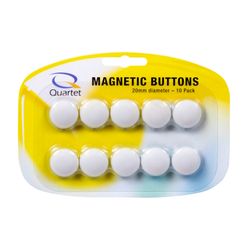 Quartet Magnet Buttons 20mm White Pack 10