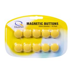 Quartet Magnet Buttons 20mm Yellow Pack 10