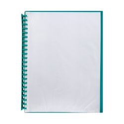 Marbig Display Book A4 Refillable 20 Pocket Clear/Green