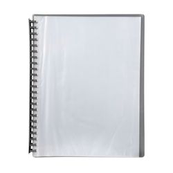 Marbig Display Book A4 Refillable 20 Pocket Clear/Grey