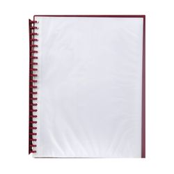 Marbig Display Book A4 Refillable 20 Pocket Clear/Maroon