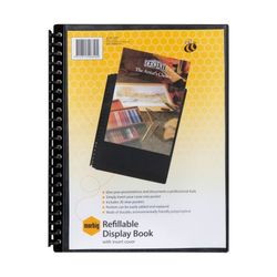 Marbig Display Book A4 Insert Front Cover Non Refillable 20 Pocket Black