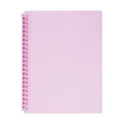 Marbig Display Book Refillable 20 Pocket Insert Cover Pink Pack 12