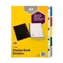 Marbig Display Book Indices & Dividers 5 Tab Pp A4 Multi Colour