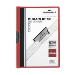Durable Duraclip 30 Document File A4 30 Sheet Cap Red