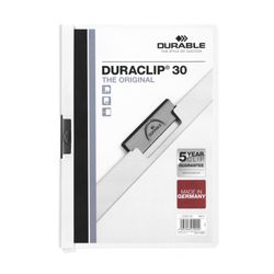 Durable Duraclip 30 Document File A4 30 Sheet Cap White