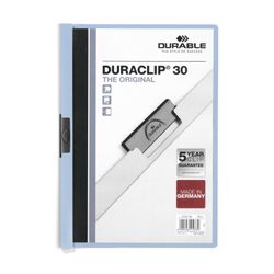 Durable Duraclip 30 Document File A4 30 Sheet Cap Blue