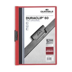 Durable Duraclip 60 Document File A4 60 Sheet Cap Red