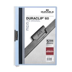 Durable Duraclip 60 Document File A4 60 Sheet Cap Blue