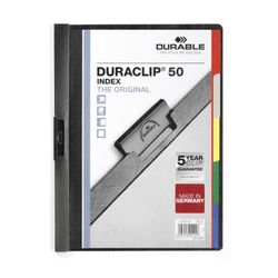 Durable Duraclip Index A4 File With 5 Coloured Tabs 50 Cap Black