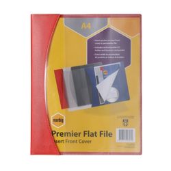 Marbig Flat Files W/ Insert Cover A4 Premier Red