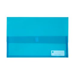 Marbig Polypick Document Wallet Foolscap Translucent Marine - Sold Each (12 per pack)