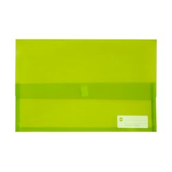 Marbig Polypick Document Wallet Foolscap Translucent Lime - Sold Each (12 per pack)