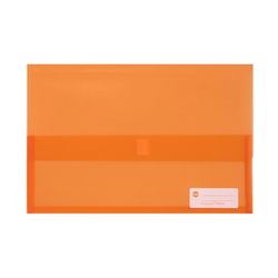 Marbig Polypick Document Wallet Foolscap Translucent Orange - Sold Each (12 per pack)