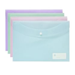 Marbig Doculope Document Wallet A4 Pastel Assorted Pack 12