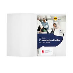 Marbig Professional Series A4 Presentation Folders With Gloss Pack 20 White