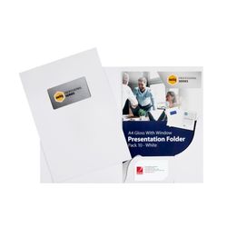 Marbig Professional Series A4 Presentation Folders With Window Gloss Pack 10 White