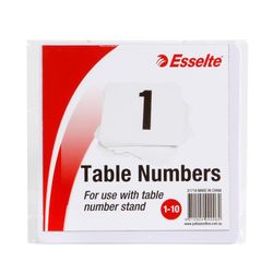 Esselte Table Numbers 31716 1-10 10x10cm White Pack 10
