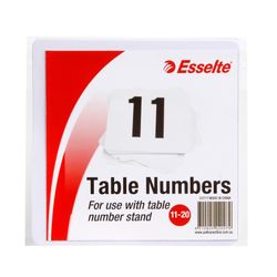 Esselte Table Numbers 31717 11-20 10x10cm White Pack 10