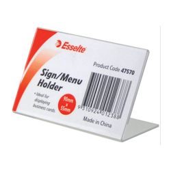 Esselte Business Card Holder Slanted Landscape Clear