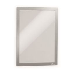 Durable Duraframe Self Adhesive Sign Holders A4 Silver Pack 2