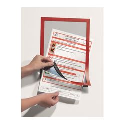 Durable Sign Holders Duraframe A4 Self-Adhesive Red
