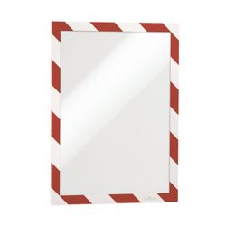 Durable Self Adhesive Sign Holder Security A4 Red/White Pack 2