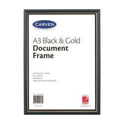 Carven Document Frame Black/Gold A3