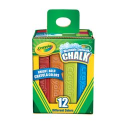 Crayola Washable Sidewalk Chalk Assorted Colours Pack 12