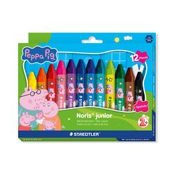 Staedtler Peppa Pig Noris Junior Coloured Wax Crayons Includes 1 Spatula Box 12