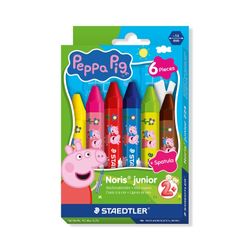 Staedtler Peppa Pig Noris Junior Coloured Wax Crayons Includes 1 Spatula Box 6
