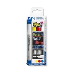 Staedtler Lumocolor 344 Chalk Markers Assorted Pack 4
