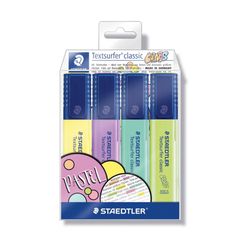Staedtler Textsurfer Classic Highlighters Wallet Of 4 Pastel Colours 364 CWP4PA
