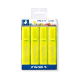 Staedtler Textsurfer Classic Rainbow Colour Highlighters Wallet Of 4 Yellow 364-1P WP4