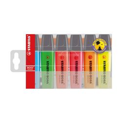 Stabilo Boss Highlighter Assorted Wallet 6 - Yellow Blue Green Red Orange Pink