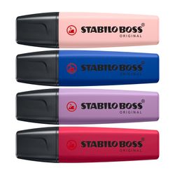 Stabilo Boss Nature Highlighter Assorted Set C Wallet 4 - Blush, Ultramarine, Grey Violet, Burgundy