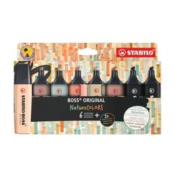 Stabilo Boss Nature Highlighter Assorted Wallet 8 - Mud Green, Umber, Sienna, Earth Green, Beige, Warm Grey & Black (x2)