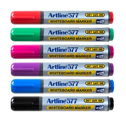Artline 577 Whiteboard Marker 3mm Bullet Assorted Wallet 6