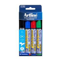 Artline 579 Whiteboard Marker 5mm Chisel Assorted Wallet 4