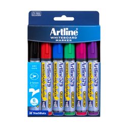 Artline 579 Whiteboard Marker 5mm Chisel Assorted Wallet 6