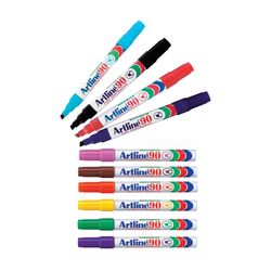 Artline 90 Permanent Marker 5mm Chisel Nib Assorted Box 12