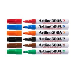 Artline 500A Whiteboard Marker 2mm Bullet Nib Assorted Box 12