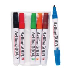 Artline 500A Whiteboard Marker 2mm Bullet Nib Assorted Wallet 6