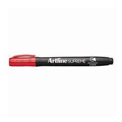 Artline Supreme Permanent Marker Bullet 1.0mm Red - Sold Each (12 per Box)