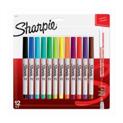 Sharpie Marker Ultra Fine Assorted Pack 12