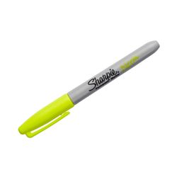 Sharpie Permanent Marker Fine Bullet Neon Yellow Box 12