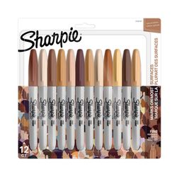 Sharpie Permanent Marker Fine Bullet Assorted Portrait Pack 12