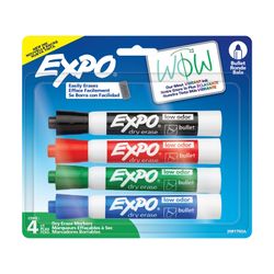 Expo Whiteboard Markers Bullet Assorted Pack 4