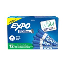Expo Whiteboard Marker Bullet Blue Box 12
